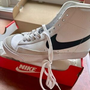 Nike Blazer Mid '77 GS in White, Black, and Orange